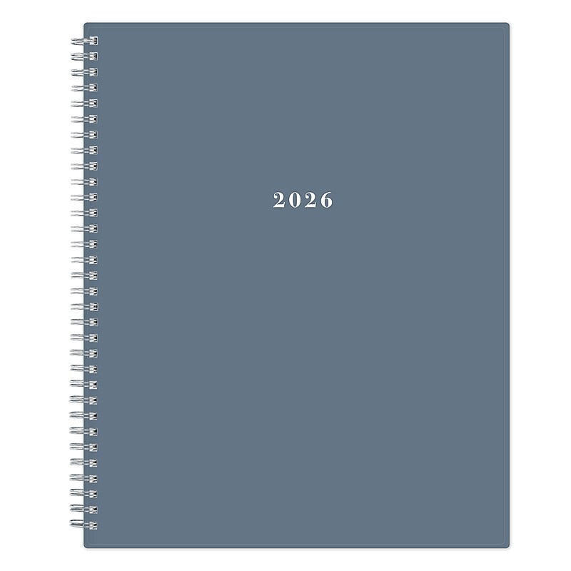 2026 Blue Sky Solid Steel 11" x 8.5" Weekly & Monthly Personal Organizer, Plastic Cover, Blue (158002) image 1