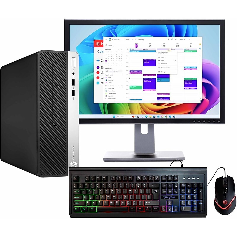 HP ProDesk Refurbished Desktop Computer with 22" Monitor, Intel Core i5-8500, 16GB RAM, 750GB SSD, Win 11 Pro, Keyboard, Mouse image 1