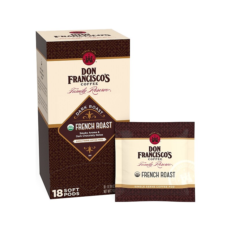 Gavina Don Francisco's French Roast Coffee Soft Pods, Dark Roast, 18/Box (4508) image 1