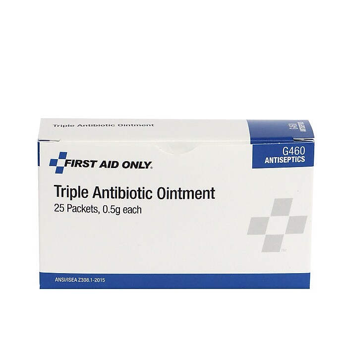 First Aid Only Triple Antibiotic Ointment Packets, 0.03 oz., 25