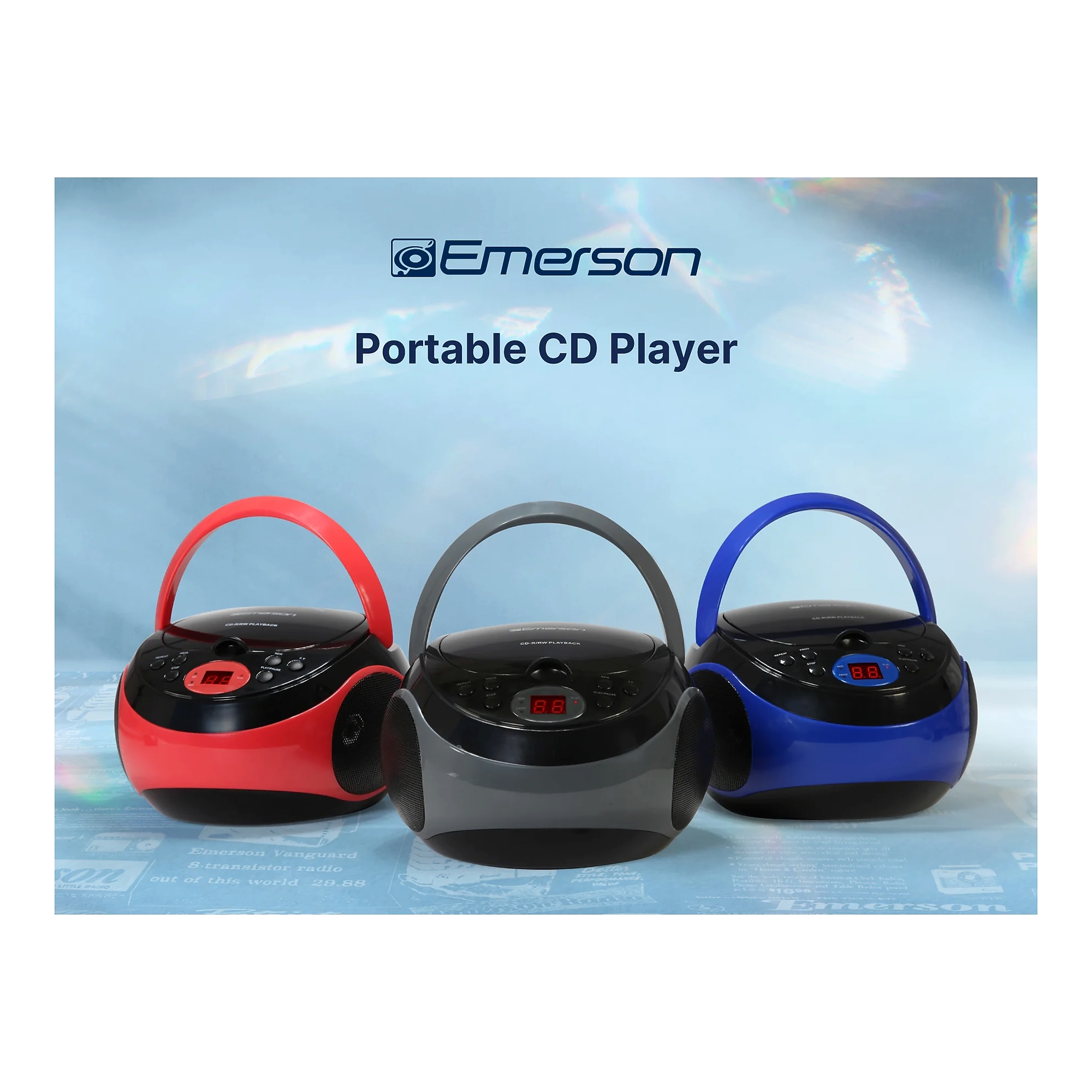 Emerson Bluetooth Boombox Radio, Red (EPB-3003 RED) Sansujyuku sansujyuku.com