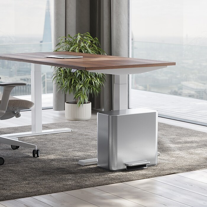 simplehuman Office Mini Steel Trash & Recycling Step Can, 4