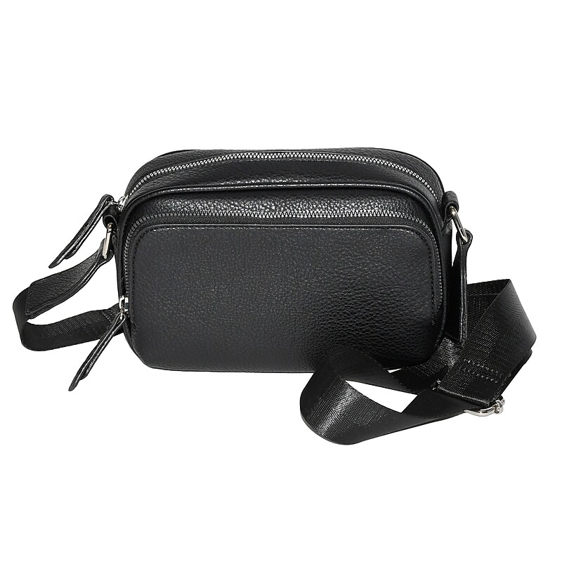 Nicci Cross-Body Bag with Front Zipper Pocket, Black (NH07-BLK) image 1