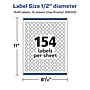 Avery Round Laser/Inkjet Round Multipurpose Labels, 0.5" Dia., White, 1540 Labels/Pack (94503)~#|#~DAE8B674-793C-4DA6-845C4BA9EFC52E61_sc7