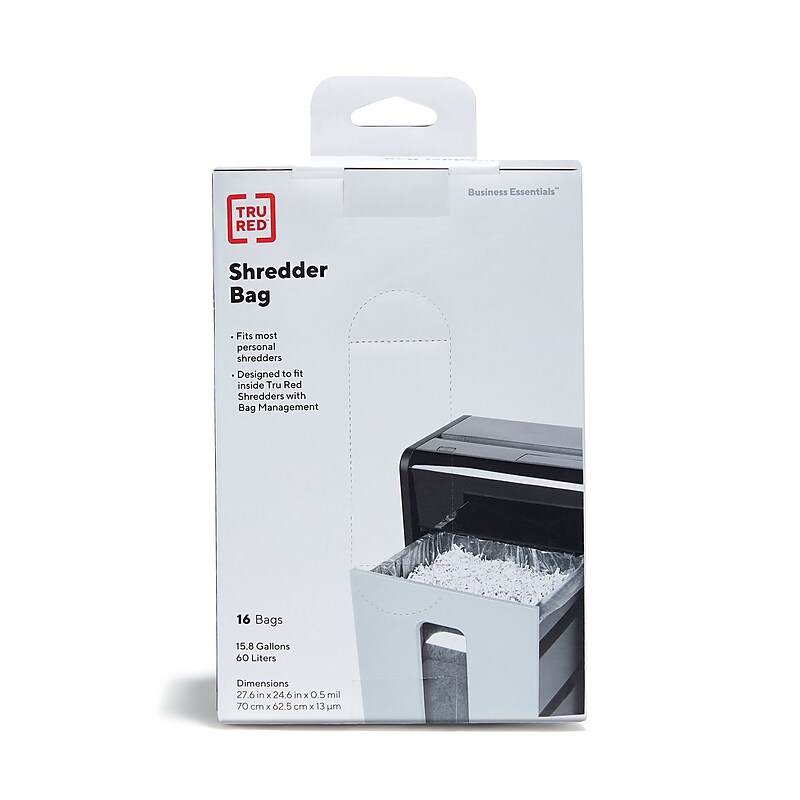 TRU RED™ Shredder Bags, 15.8 Gal., 16/Box (53295-US) image 1
