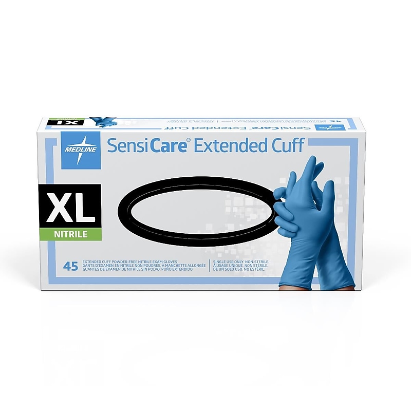SensiCare Nitrile Exam Gloves 12" L, X-Large, Blue, 450/Pack (MDS1287) image 1