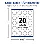 Avery Laser/Inkjet Round Multipurpose Labels, 1.5" Dia., Clear, 100 Labels/Pack (94506)~#|#~DAF15926-0499-4BCB-B19386AC8DC583DB_sc7