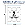 Avery Laser/Inkjet Multipurpose Circle Labels, 2.5" Dia, Glossy Clear, 450/Box (94502)~#|#~DAF26142-EB03-46FB-9F3B36F6B8B96C16_sc7