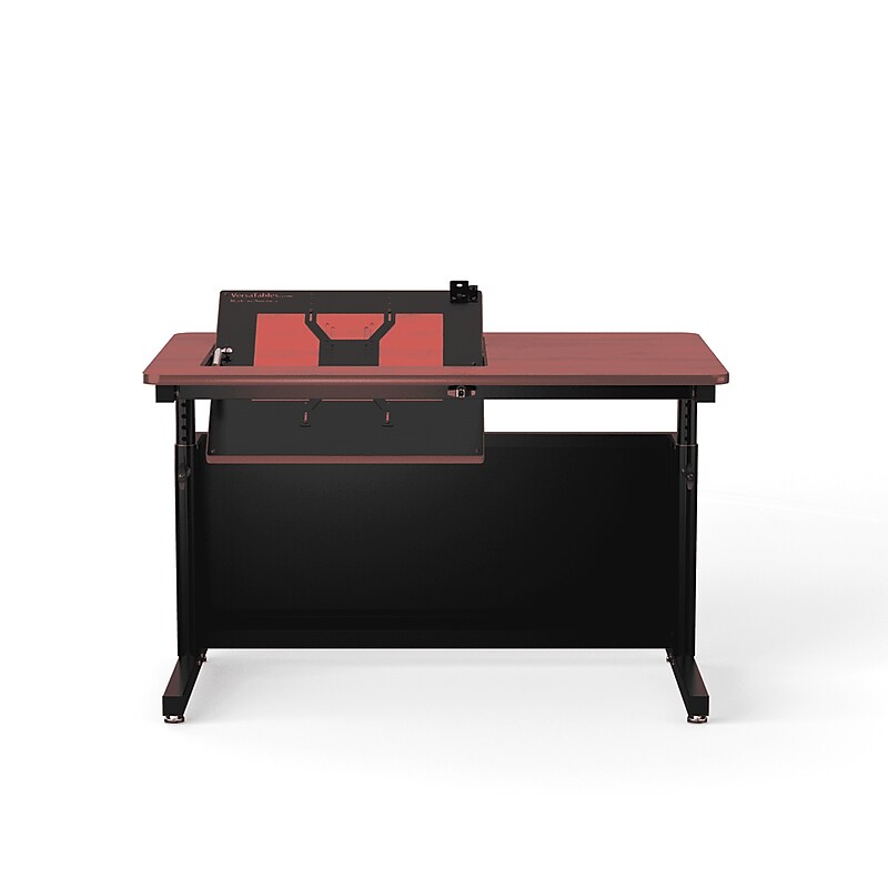 VersaDesk Revolution 48"W Manual Adjustable Standing Computer Table, Cherry/Black (RST4830-BC) image 1