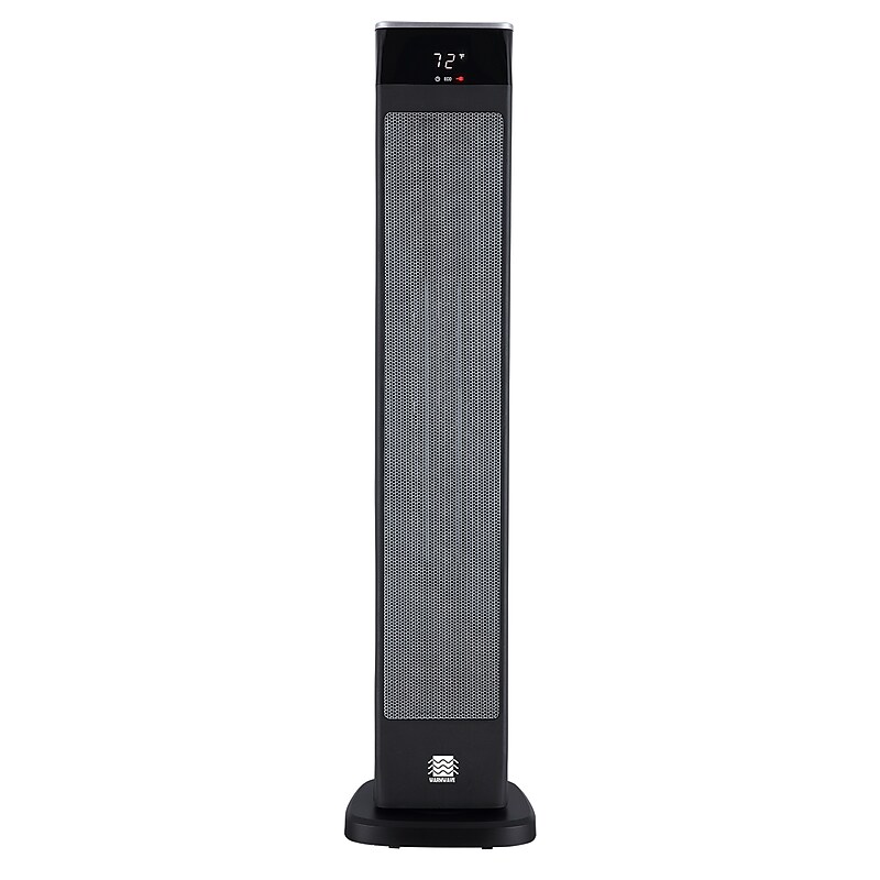 WarmWave Portable Ceramic Electric Tower Heater with Remote Control, 30 in, Black (KPT-76B - WW) image 1