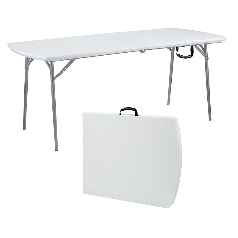 NPS Heavy Duty Fold-in-Half Table, 30 x 72, Speckled Gray (BMFIH30721) image 1
