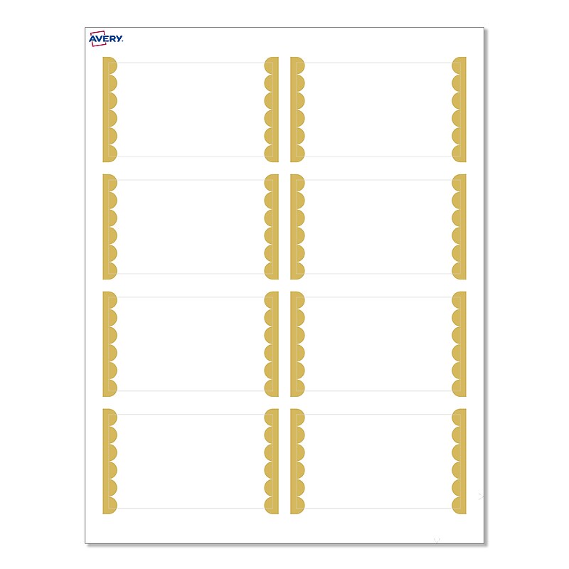 Avery Gold Dots Edge Matte Blank Card, White, 80/Pack (S00-D1Y) image 1
