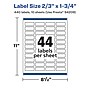 Avery Laser/Inkjet Rectangle Waterproof Multipurpose Labels, 1.75"  x 0.6667", White, 440/Pack (94209)~#|#~DAFF7A67-AB57-4E21-8AEA83ADA205B6CA_sc7