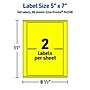 Avery Laser/Inkjet Rectangle Multipurpose Labels, 5" x 7", Neon Yellow, 160/Box (94258)~#|#~DB02467F-7AA5-4D01-B3C0A79547C9516E_sc7