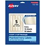 Avery Pearlized Ivory Rectangle Multipurpose Labels, 9.75" x 1.25", Ivory, 50/Pack (94262)~#|#~DB024B2D-14B7-41B8-8684721758D1BF7E_sc7
