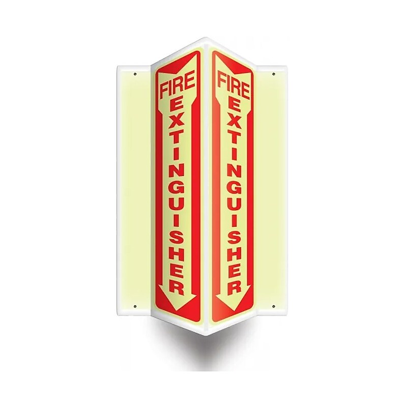 Accuform Fire Extinguisher Projection Sign, Red/White, 24"H x 4"W (PSP325) image 1