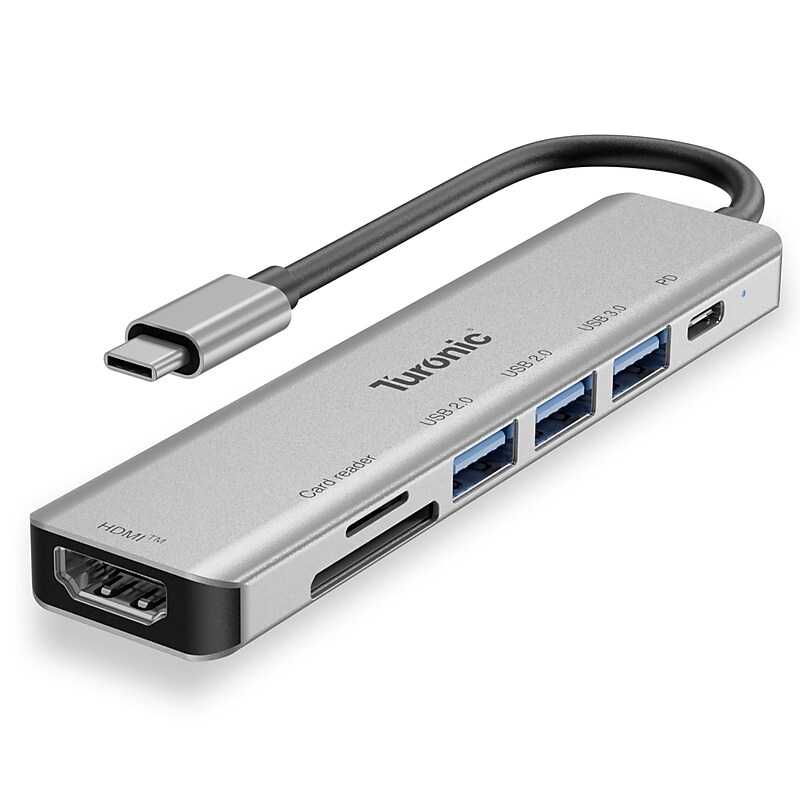 Turonic YG-2120 USB Hub, 7-in-1 USB-C Adapter with 4K HDMI Output, 100W PD Charging, USB 3.2 & USB 3.0 Ports image 1