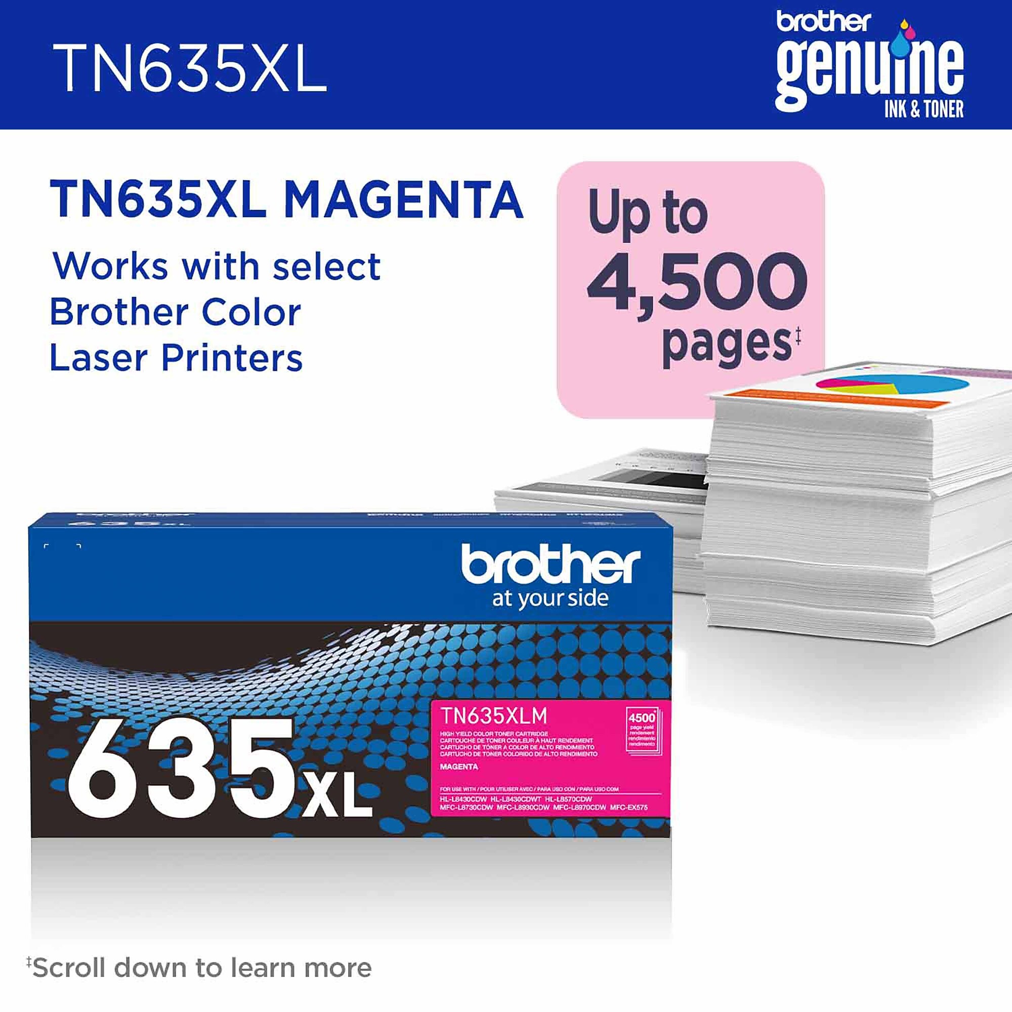 Brother TN635XL High Yield Magenta Toner Cartridge (TN635XLM) Sansujyuku sansujyuku.com
