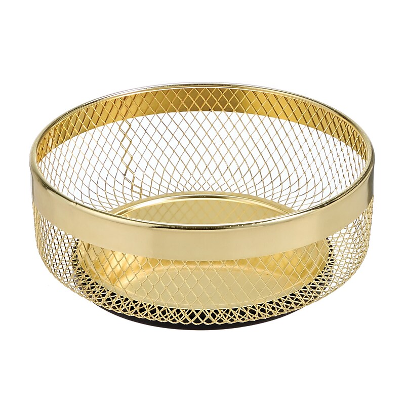 iDESIGN Metal Mesh Lazy Susan Organizer, Soft Brass (25965) image 1