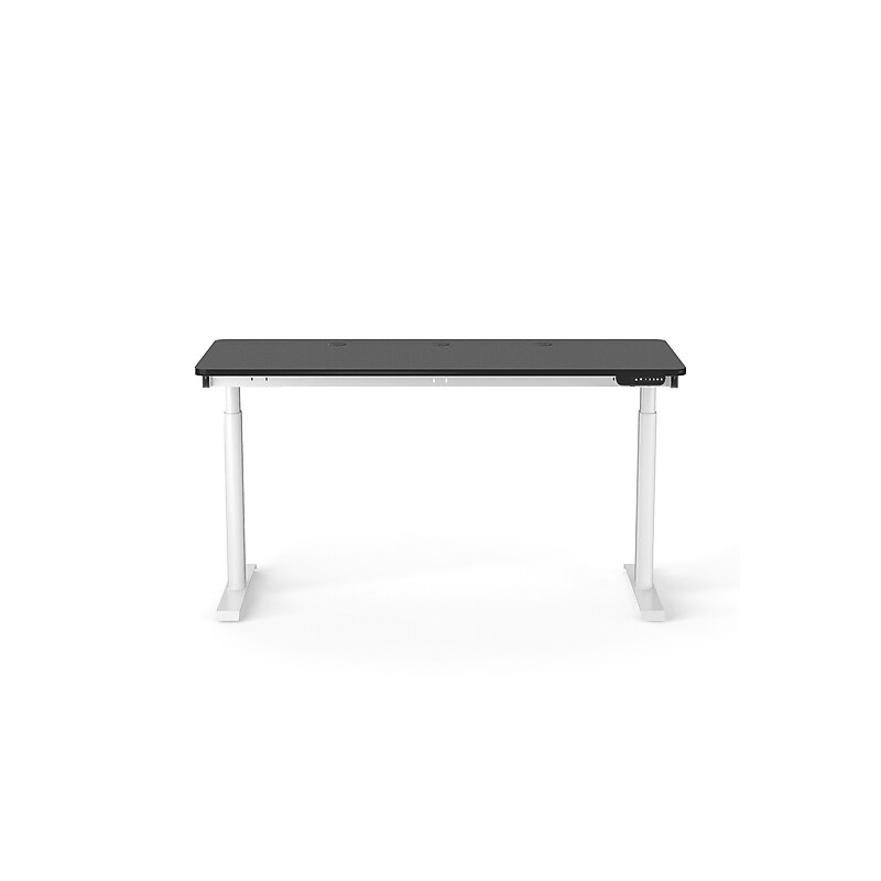 VersaDesk PowerLift 60"W Electric Rectangular Adjustable Standing Desk, Black/White (PLSDR6024-WB-APP) image 1