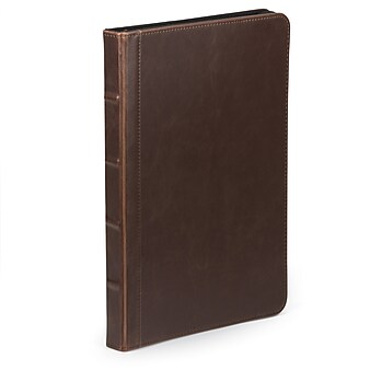 Samsill® Dark Brown Vintage Hardback Zipper Padfolio (70836)