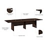 Bush Business Furniture 120W x 48D Boat Shaped Conference Table with Wood Base, Black Walnut (99TB12048BWK)~#|#~DB10BA7B-2B8A-4E68-B0D7F782A337637A_sc7