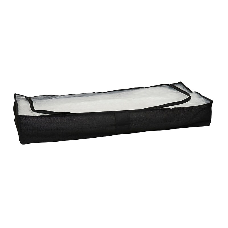 Household Essentials Under bed Storage Bag, Black with Clear PEVA Top (7609-1) image 1