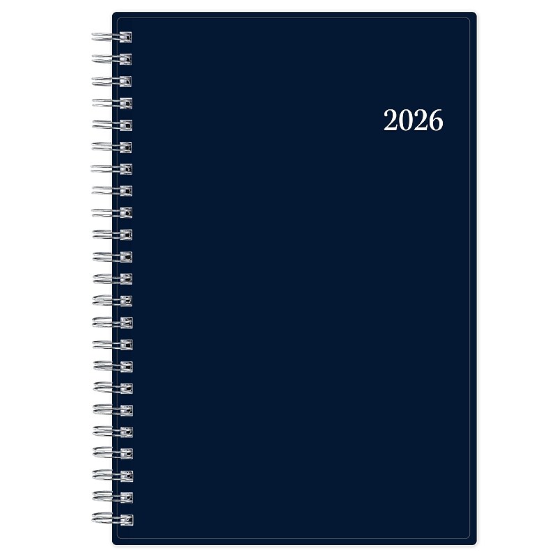 2026 Blue Sky Enterprise 8" x 5" Weekly & Monthly Personal Organizer, Plastic Cover, Navy Blue (154924) image 1