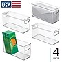 iDESIGN Small Stackable Plastic Storage Bin with Handles, 5" x 4" x 10", Clear, 4/Pack (95586N)~#|#~DB202E2D-AB06-4F8C-A1B8396C41096F0D_sc7