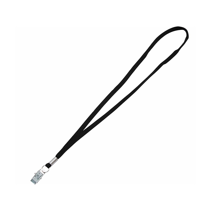 Advantus Metal Metal Clip Lanyard, Black, 100/Box (97128) image 1