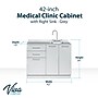 Viva Comfort 36" H x 42" W Medical Cabinet with Right Sink and 24" W Right Side Desk, 2 Doors, 3 Drawers Gray (90242-RS-GRY-AO)~#|#~DB273EF4-F1D1-4171-B1A04FA2E39456BA_sc7