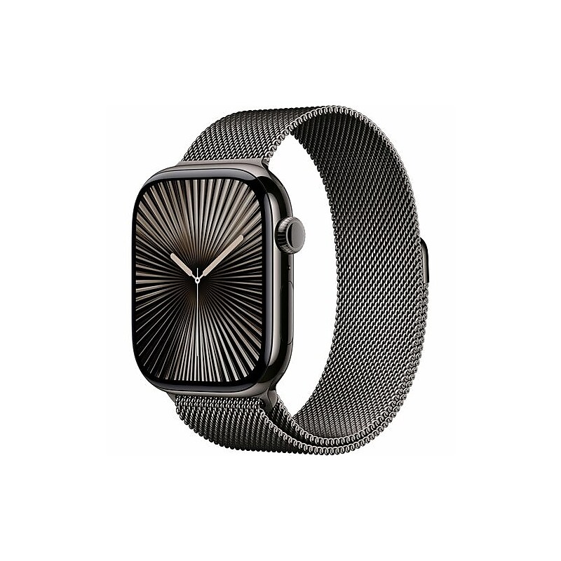 Apple Watch Series 10, GPS + Cellular, 46mm, Slate Titanium Case, Slate Milanese Loop (MC7R4LW/A) image 1