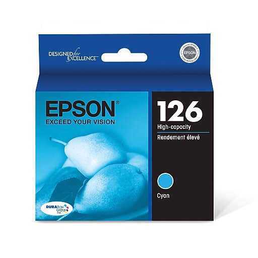 Epson T126 Cyan High Yield Ink Cartridge (T126220) | Staples