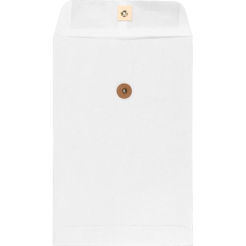 LUX 6" x 9" Button & String Envelopes, 250/Box, 28lb. White (69BS-28W-250) image 1
