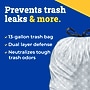 Glad ForceFlex Tall 13 Gallon Drawstring Kitchen Trash Bag, Grey, 100 Total Bags (70427)~#|#~DB47D6FB-F8C4-4473-9B3148121C81B609_sc7