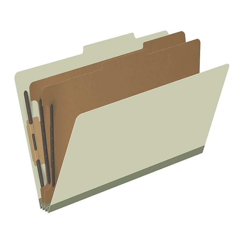 Medical Arts Press Pressboard Classification Folder, 2 Dividers, 2" Expansion, Legal Size, Green, 10/Box (DV-T52-26-3GRN) image 1