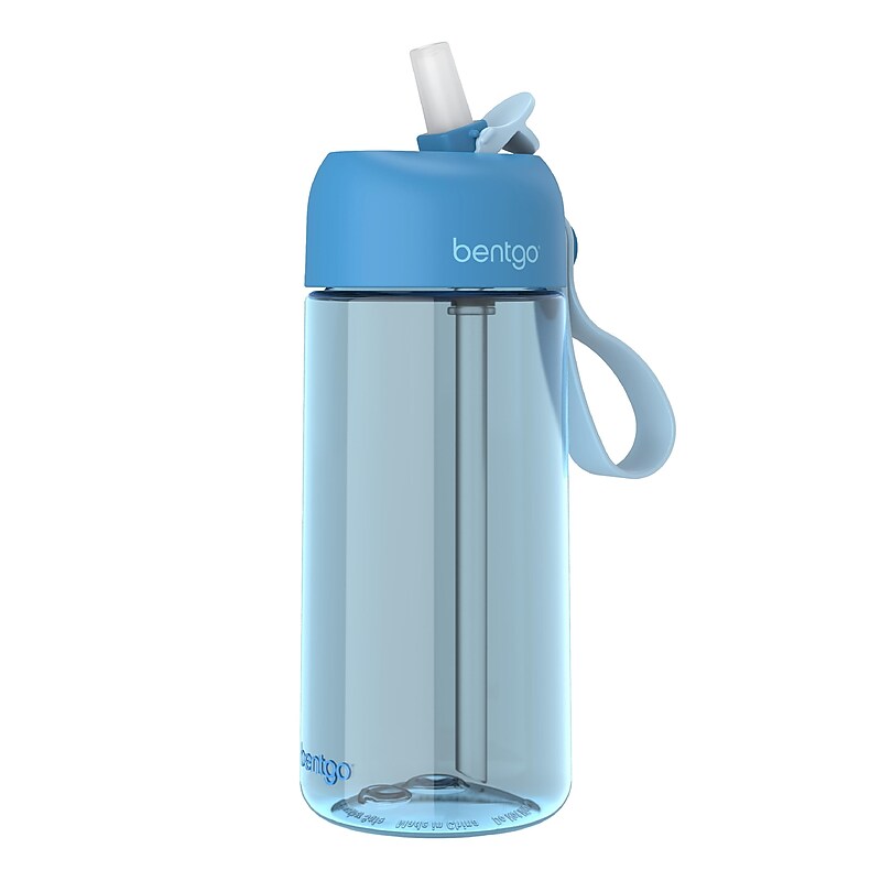 bentgo Plastic Water Bottle, 15 oz., Blue (BGKDWB1-B) image 1