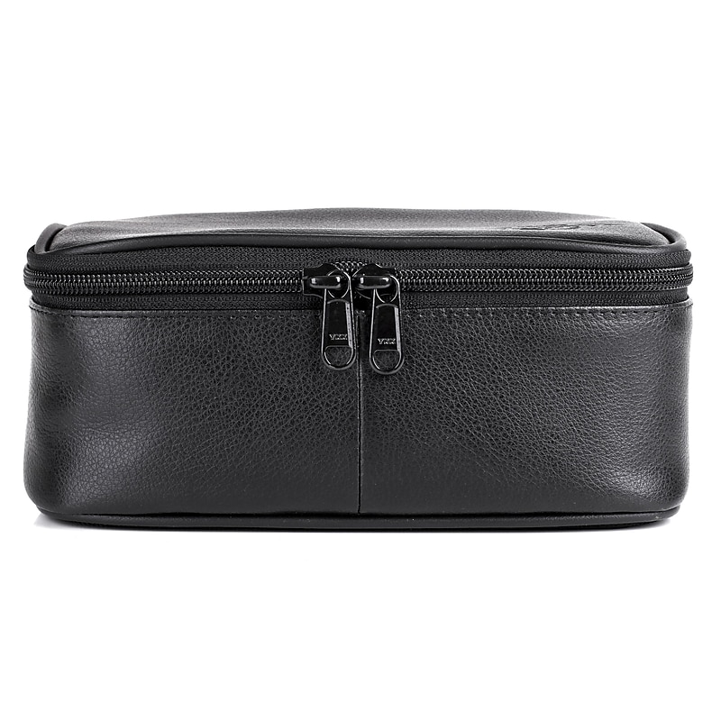 DOPP Business Class 9" Leather Toiletry Bag, Water Resistant, Black (06934D.BK) image 1