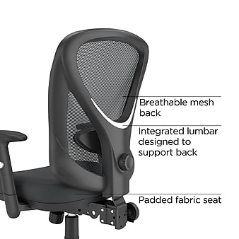 Staples Carder Ergonomic Fabric Swivel Computer and Desk Chair, Black (24115-CC)