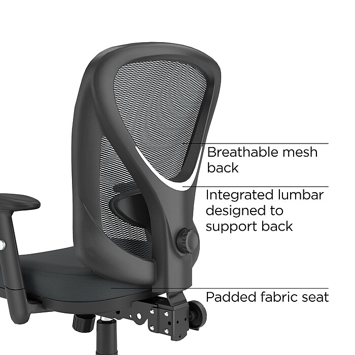 なる S⑦ T⑦ 750 Staples Carder Ergonomic Fabric Swivel Computer and Desk