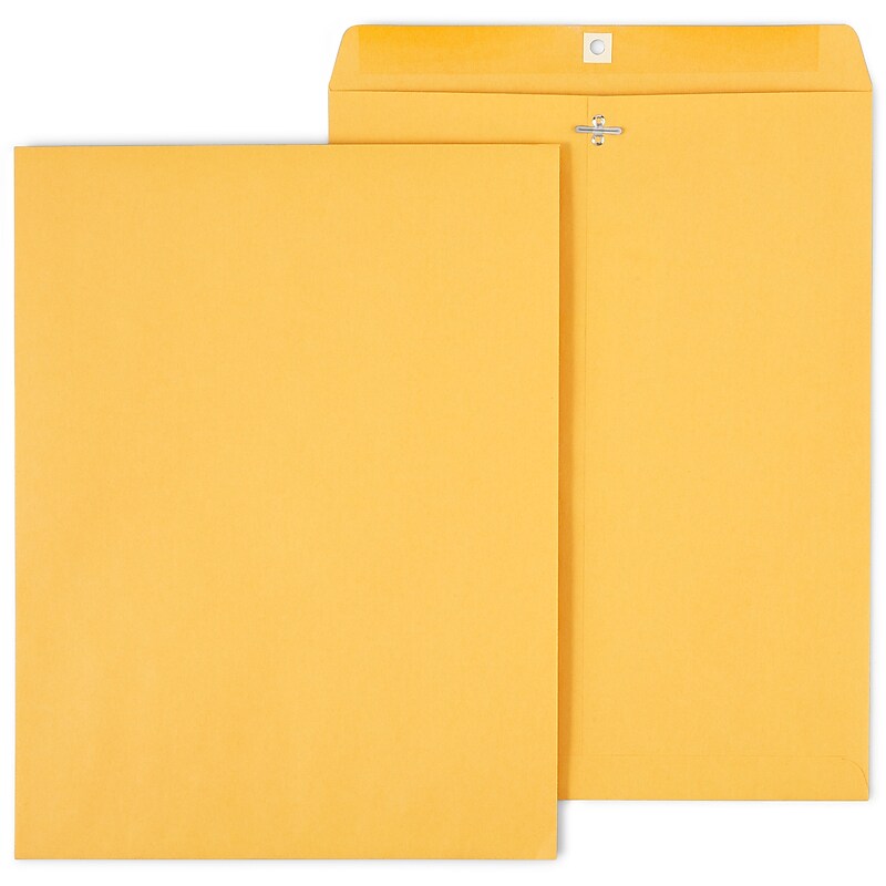 Staples Clasp & Moistenable Glue #15.5 Kraft Catalog Envelopes, 12" x 15.5", Brown, 100/Box (472902/19273) image 1