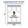 Avery Laser/Inkjet Square Glossy Labels, 2.5" x 2.5", Clear, 90 Labels/Pack (94104)~#|#~DB66DE0B-A88B-4EA1-BF569071E8A4B7B6_sc7