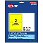 Avery Rectangle Multipurpose Labels, 4.75" x 7.75", Neon Yellow, 40/Pack (94255)~#|#~DB68100A-5338-4FCB-9FAB279D247B8CE2_sc7
