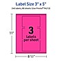 Avery Laser/Inkjet Rectangle Multipurpose Labels, 3" x 5", Neon Magenta, 240/Box (94213)~#|#~DB746FA5-708B-4236-888AF3732CC5644F_sc7