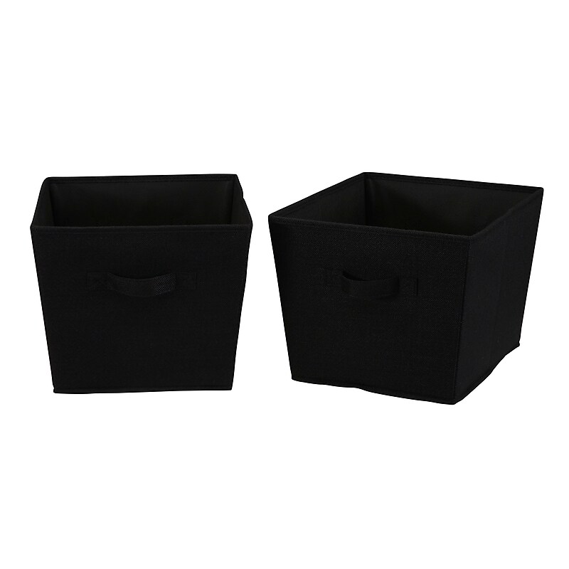 Household Essentials Medium Folding Fabric Storage Bin, 10" x 12"x 14", 29 Qt., Black, 2/Pack (7645-1) image 1