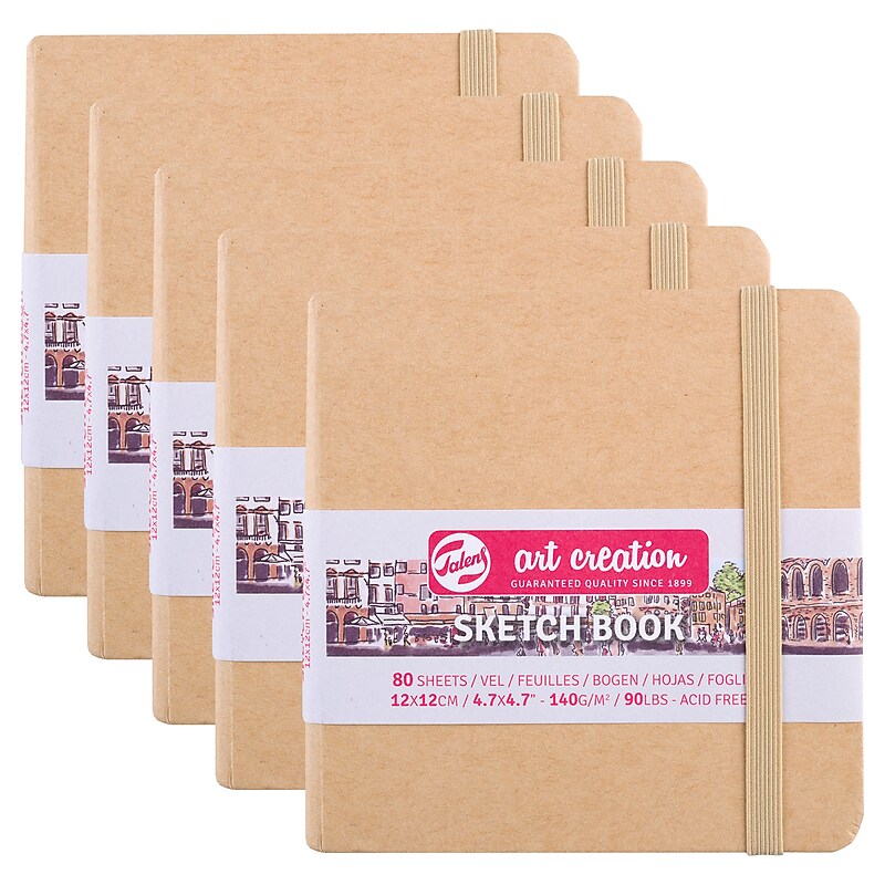 Talens Art Creation 4.7" x 4.7" Sketch Book, 80 Sheets/Book, 5/Bundle (TLN9314434M-5) image 1