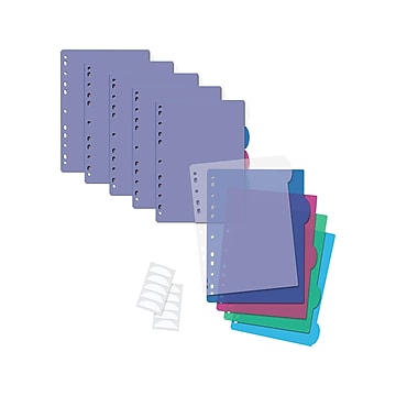Better Office Index Poly Dividers, #5, Assorted Colors, 12/Pack (63512-12PK)
