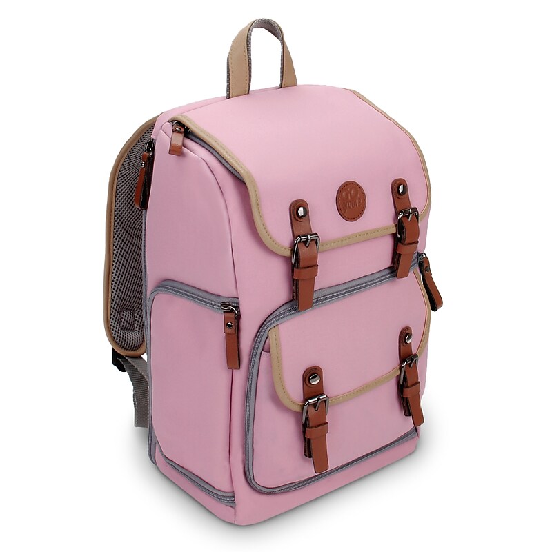 GOgroove Camera Backpack with Tablet Compartment, Pink (GGBCCBM100PKEW) image 1