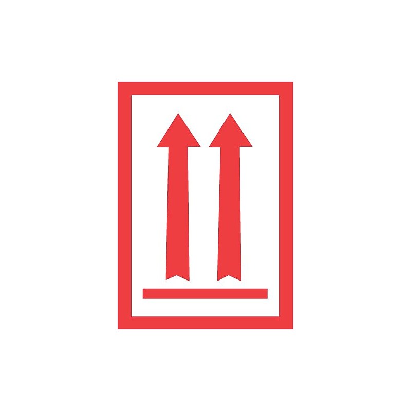 Decker Tape Products DL1930 "Arrow Up Air" Shipping & Receiving Adhesive Label, 3" x 5", Red/White (10000048) image 1