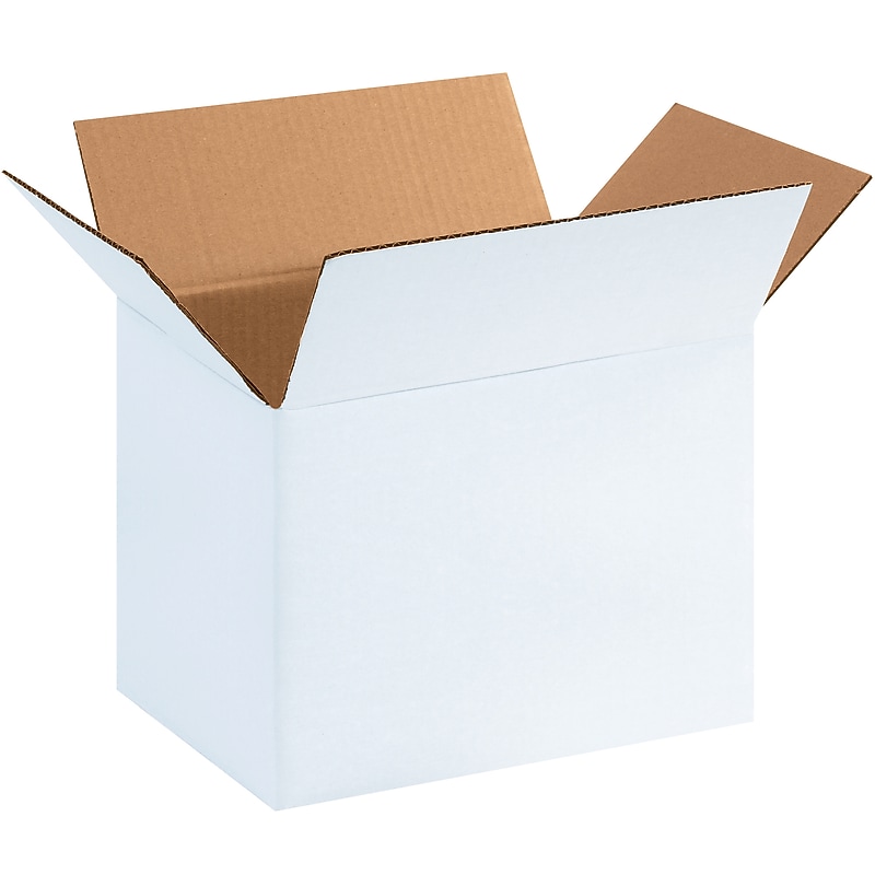 11.25" x 8.75" x 8" Shipping Boxes, 32 ECT, White, 25/Bundle (1188SCW) image 1